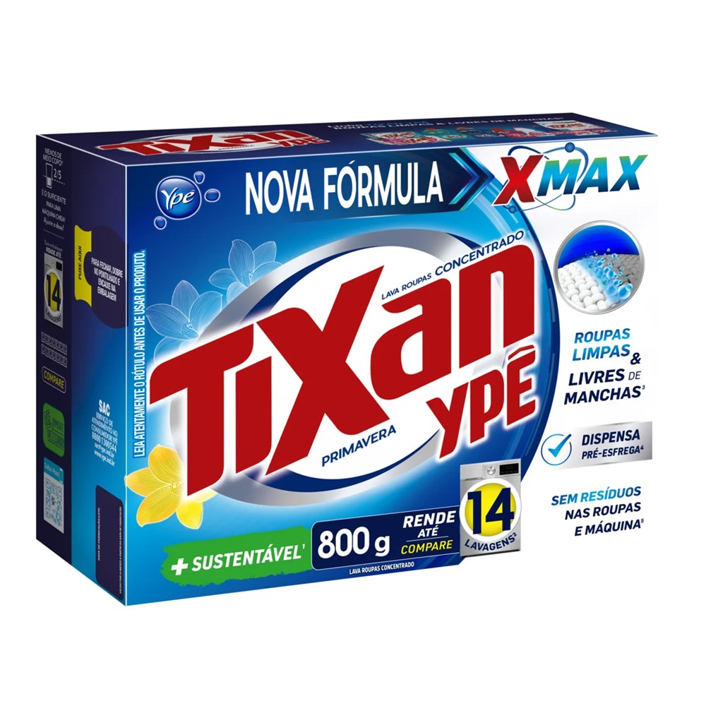 Sabão em Pó Tixan Primavera Ypê 800g