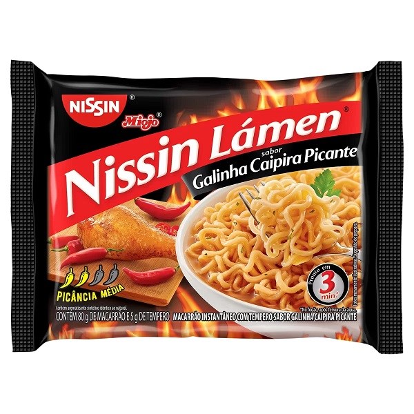 Macarrão Instantâneo Sabor Galinha Caipira Picante Nissin 85g