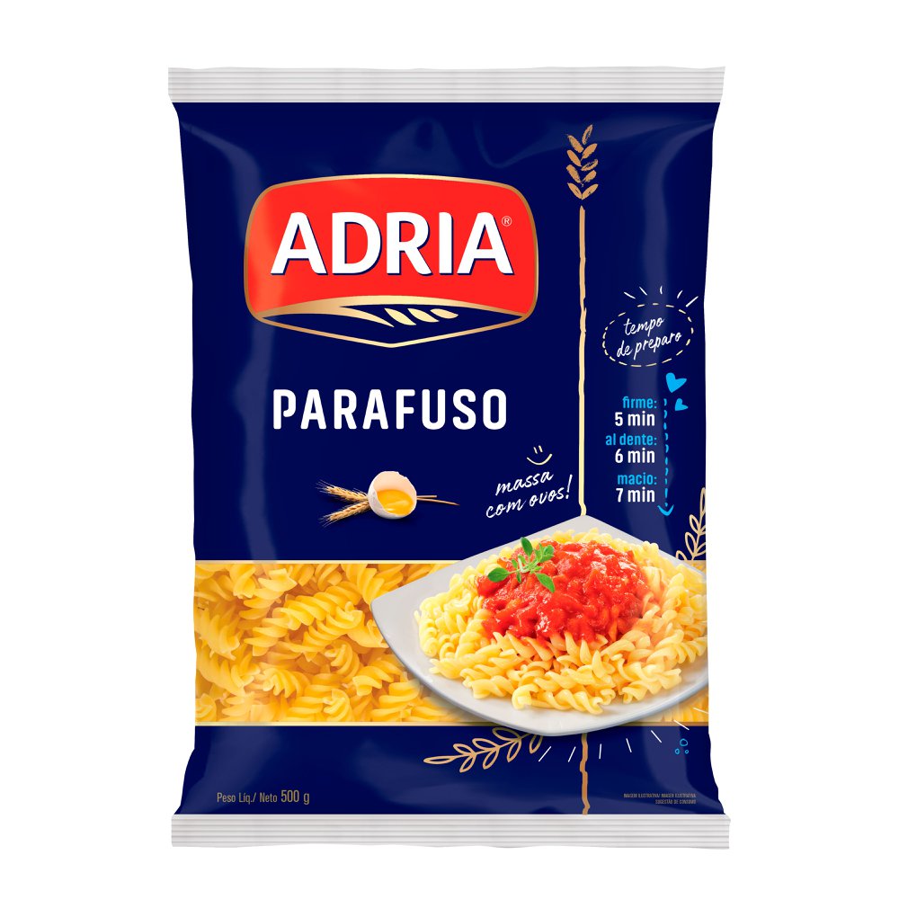 Macarrão Parafuso com Ovos Adria 500g