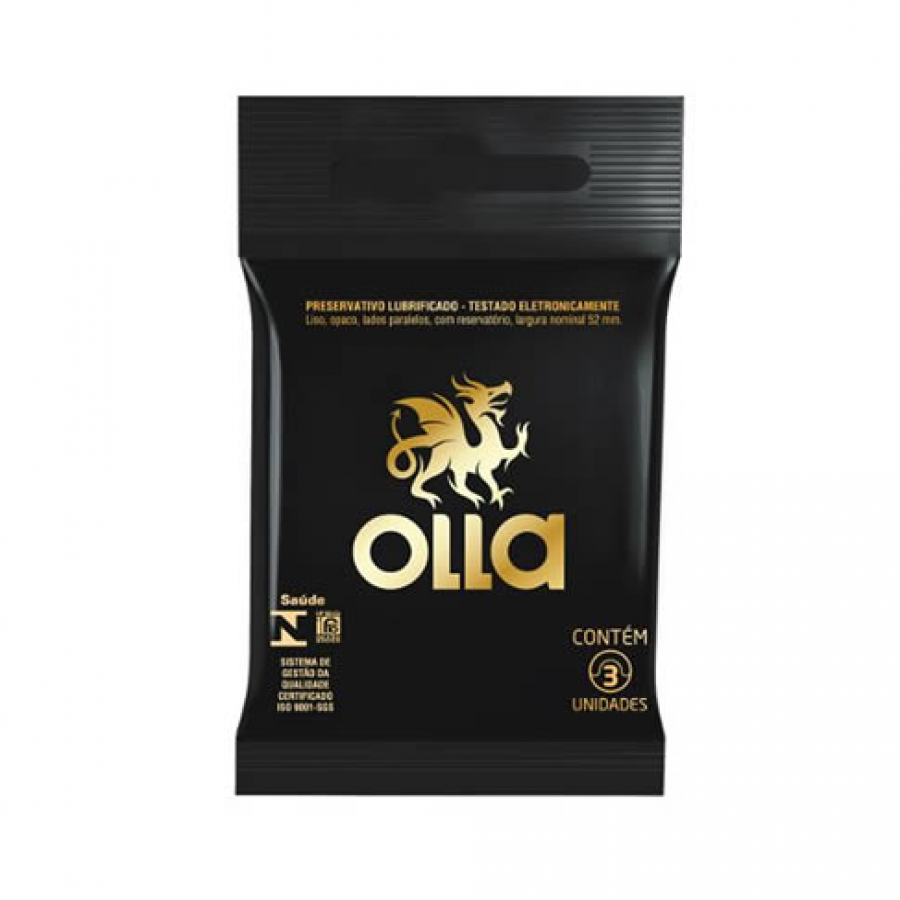 Preservativo Lubrificado Play + Fácil de Colocar Olla com 3 unid