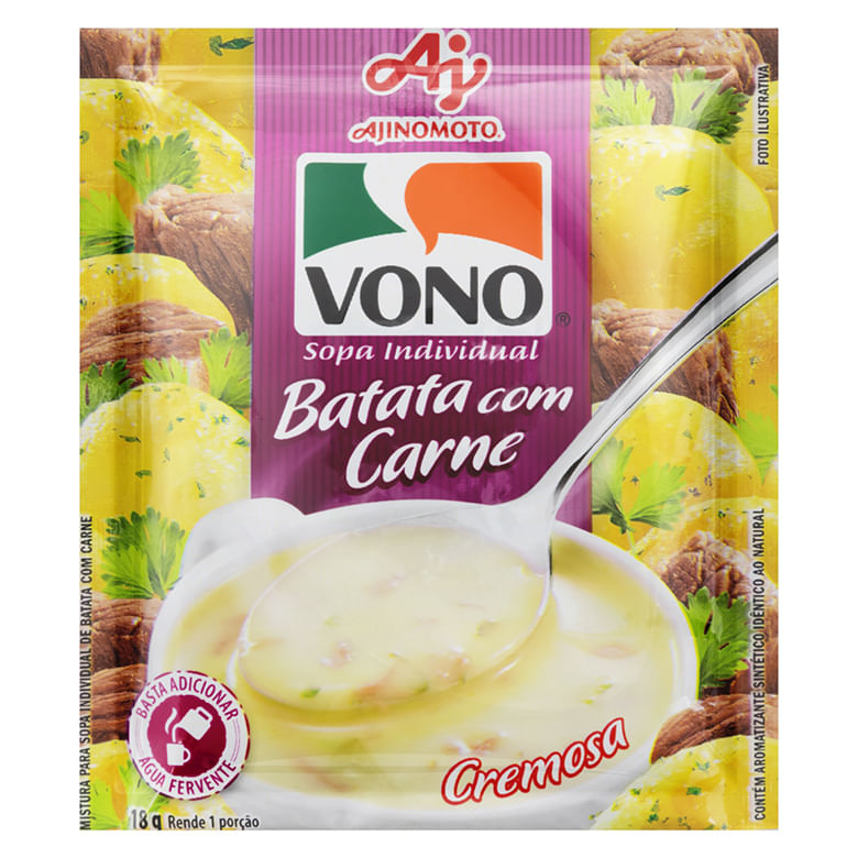 Sopa Individual Cremosa Batata com Carne Vono 18g