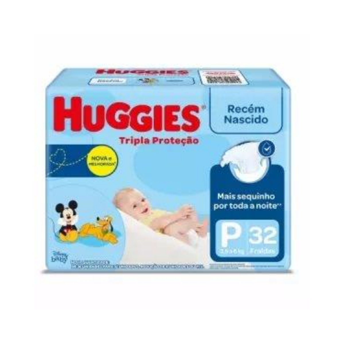 Fraldas Tripla Proteção Huggies P com 32 unid