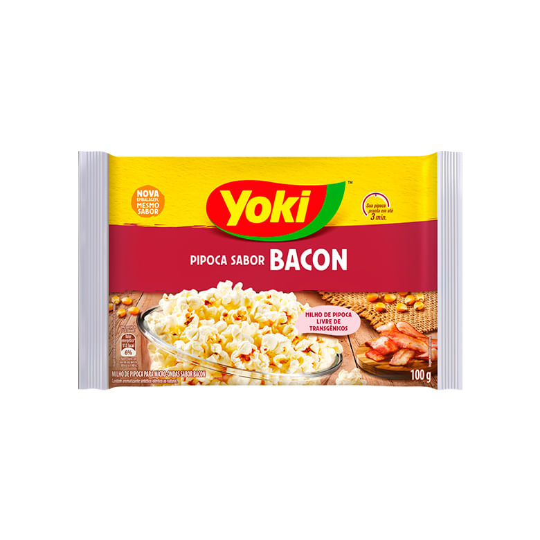 Pipoca para Micro-Ondas Bacon Defumado Yoki 100g