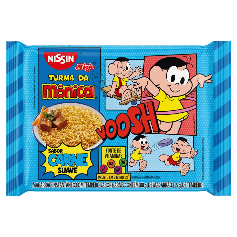 Macarrão Instantâneo Turma da Mônica Sabor Carne Suave 85g