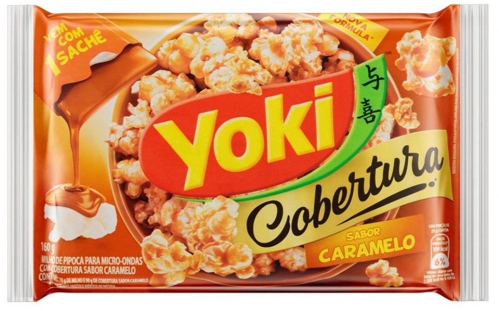 Pipoca para Micro-Ondas Cobertura Caramelo Yoki 160g