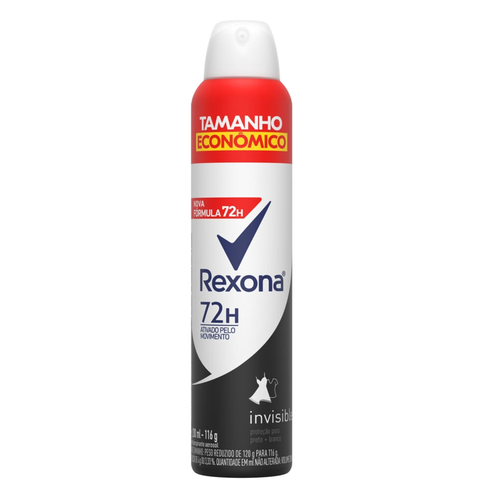 Desodorante Antitranspirante Aerosol Invisible Rexona 200ml