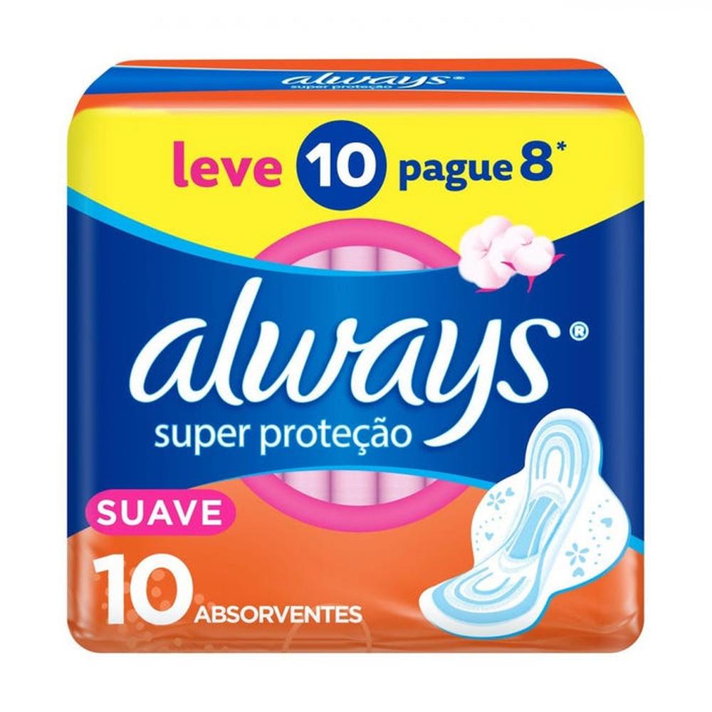 Absorvente Super Proteção Cobertura Suave com Abas Always