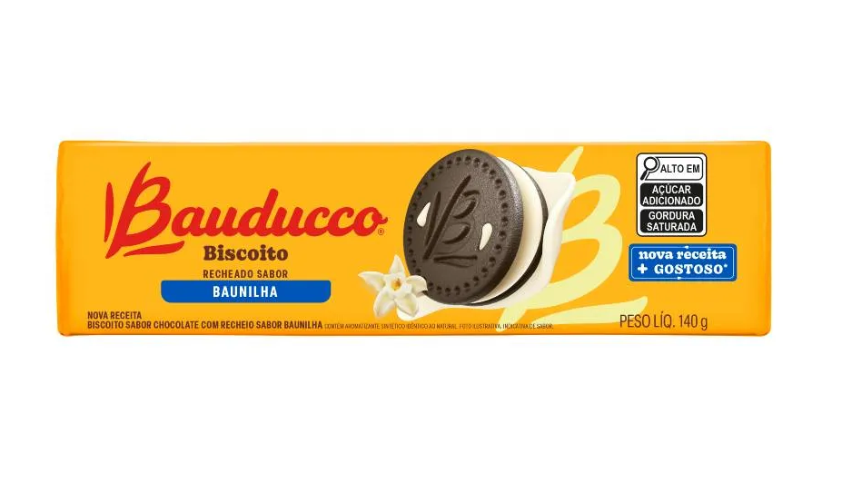 Biscoito Recheado Baunilha Bauducco 140g