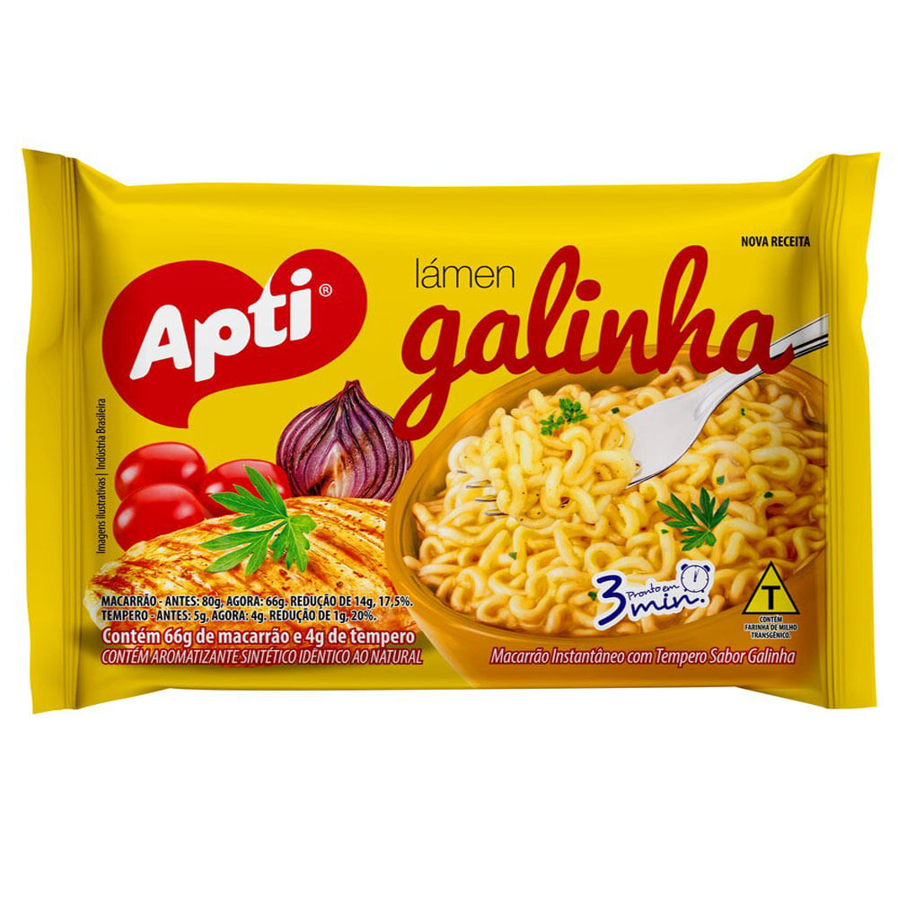 Macarrão Instantâneo Sabor Galinha Apti 70g