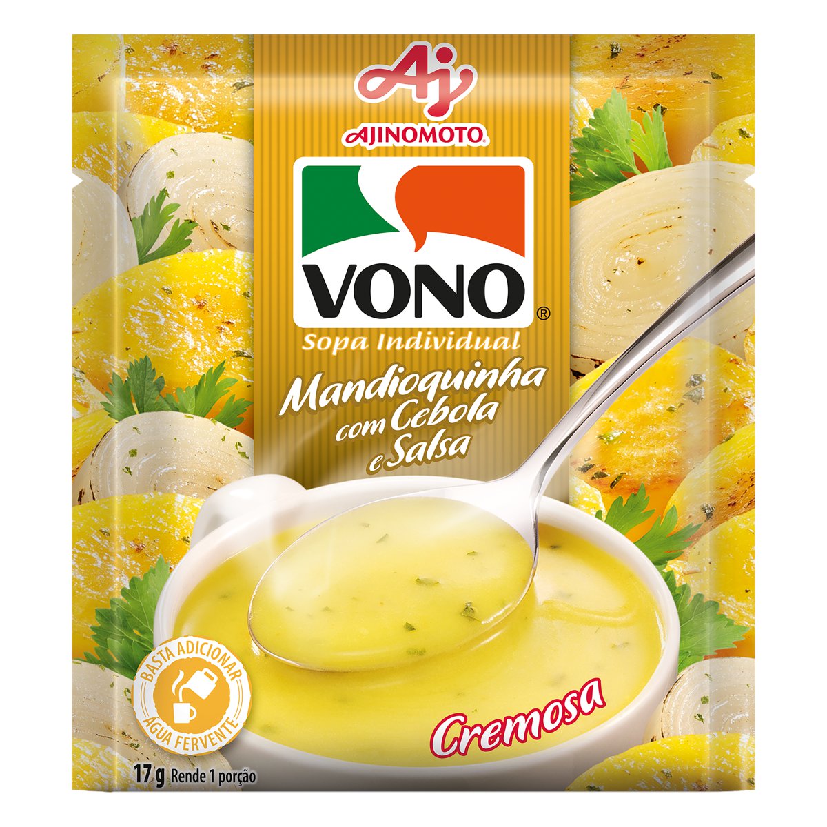 Sopa Individual Cremosa Mandioquinha com Cebola e Salsa Vono 17g