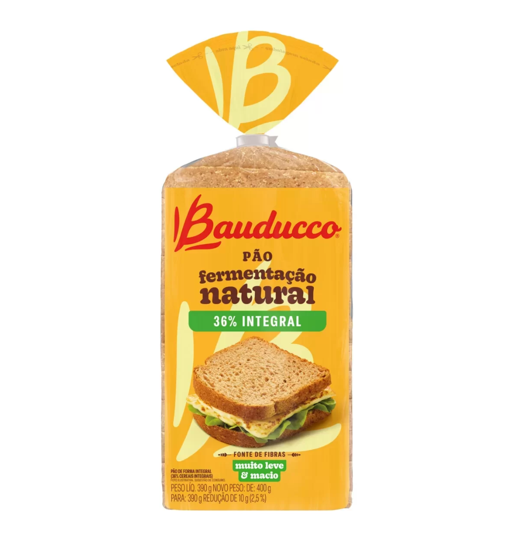 Pão de Forma Fermentação Natural Tradicional Bauducco 390g