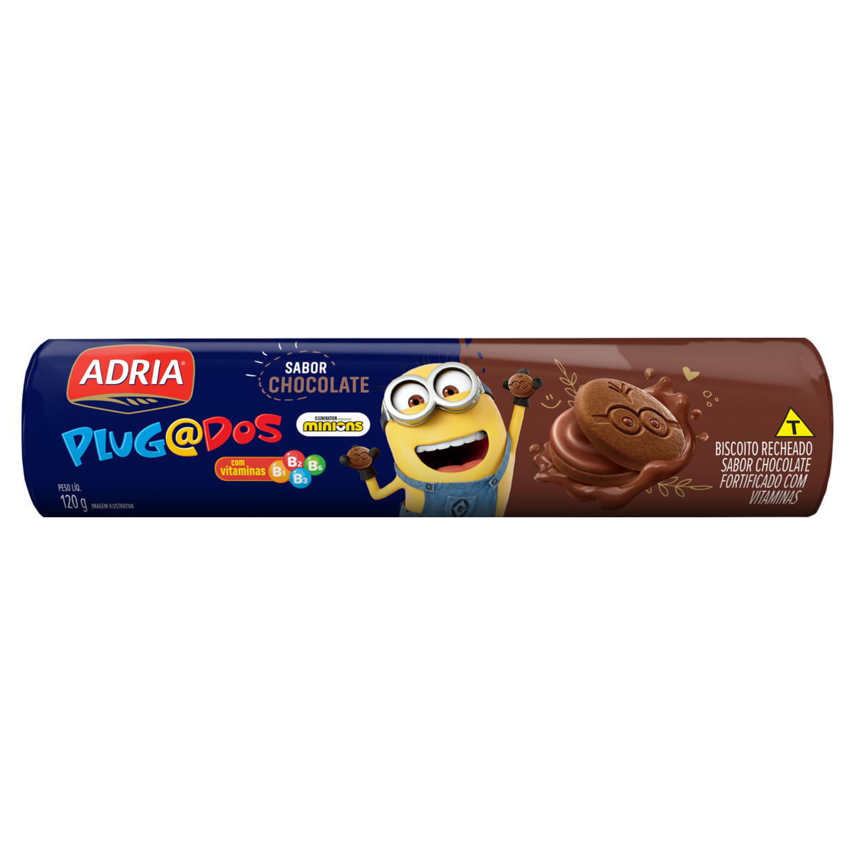 Biscoito Recheado de Chocolate Plugados Adria 130g