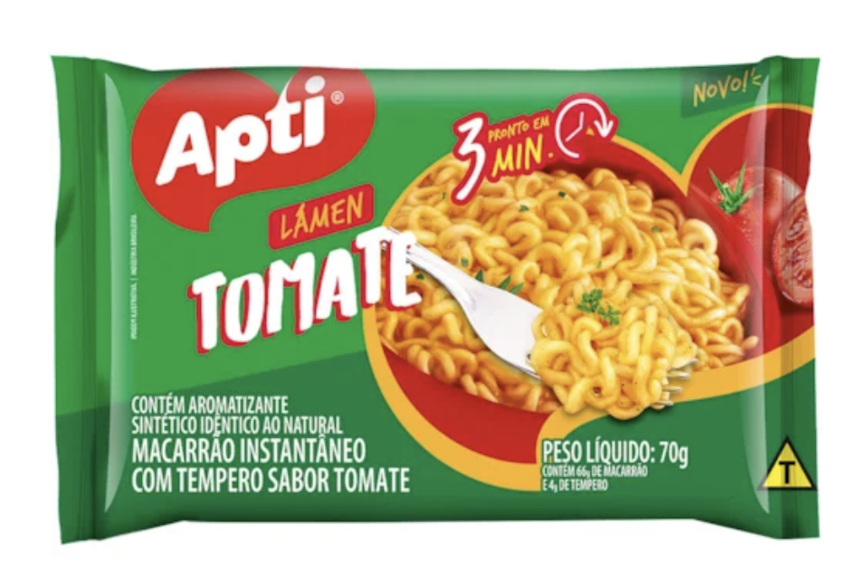 Macarrão Instantâneo Sabor Tomate Apti 70g