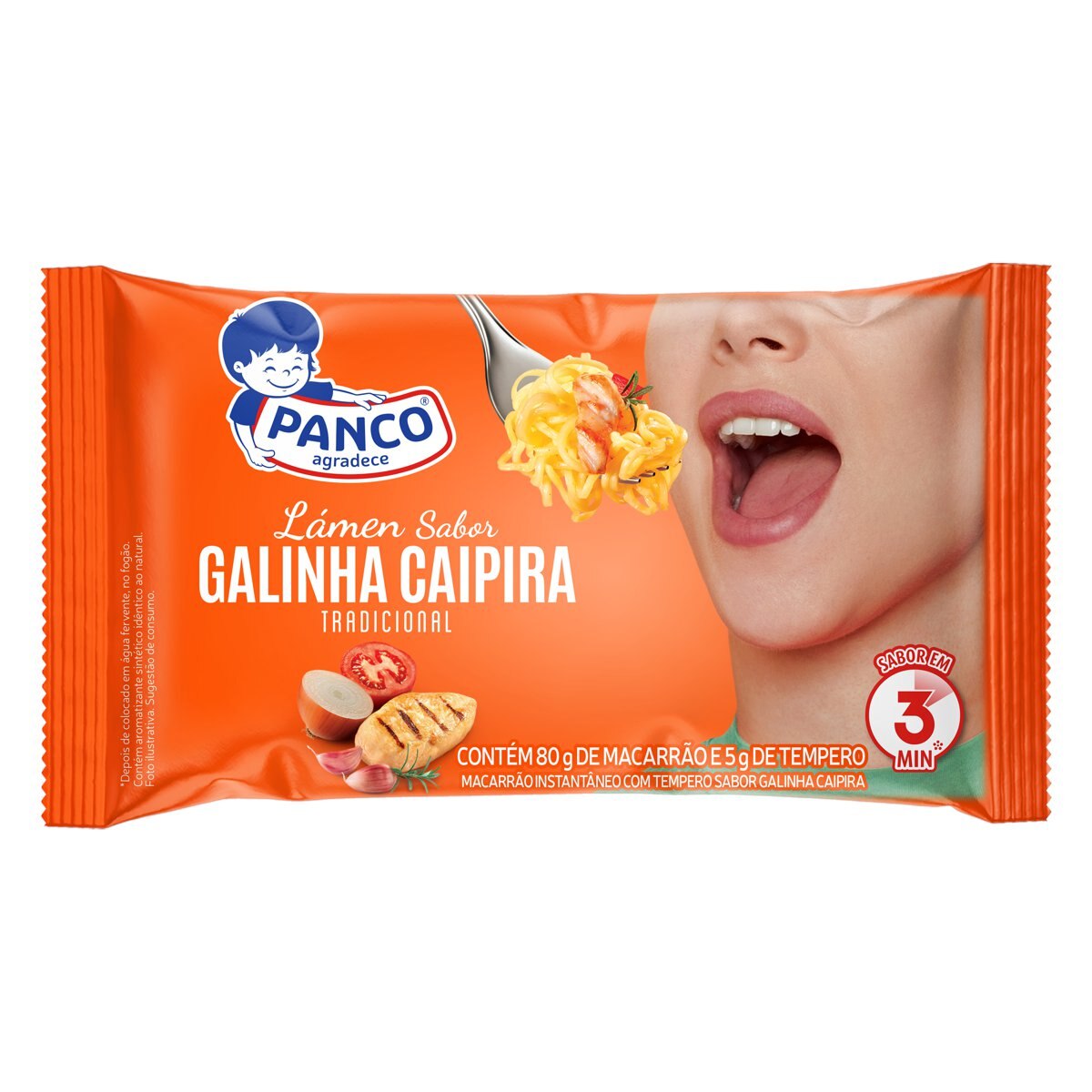 Macarrão Instantâneo Sabor Galinha Caipira Panco 85g