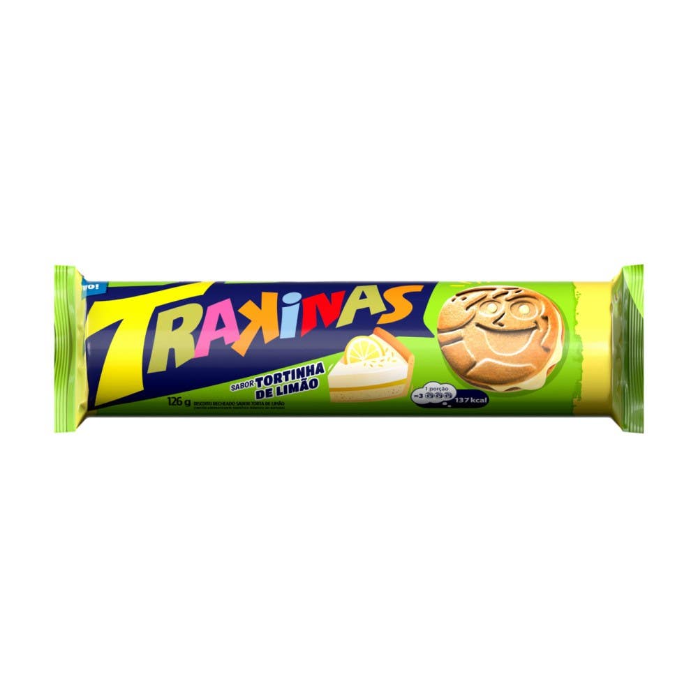 Biscoito Recheado Tortinha de Limão Trakinas 126g