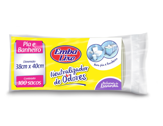Saco de Lixo Pia e Banheiro com 100 unidades Emba Lixo