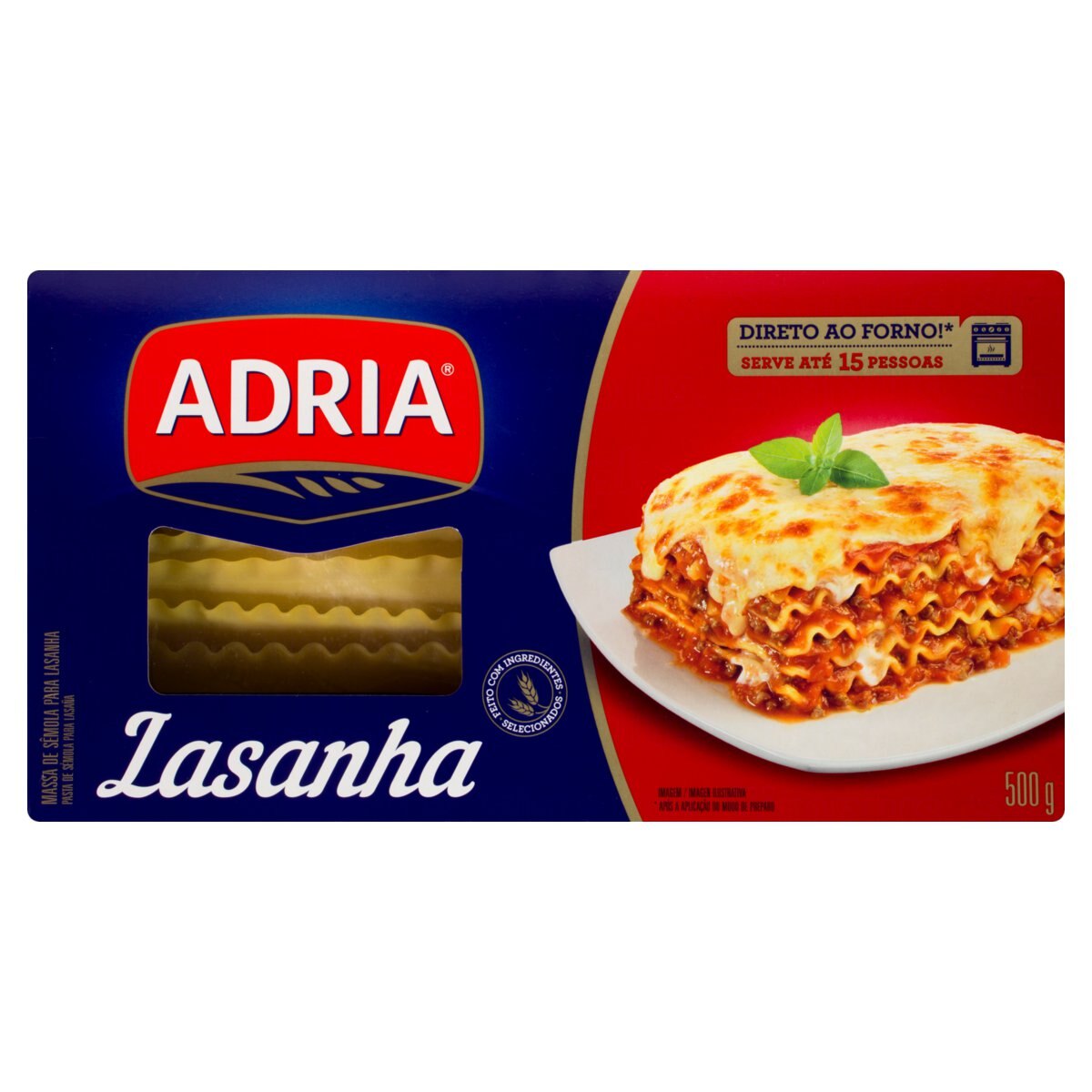 Massa Sêmola para Lasanha Adria 500g
