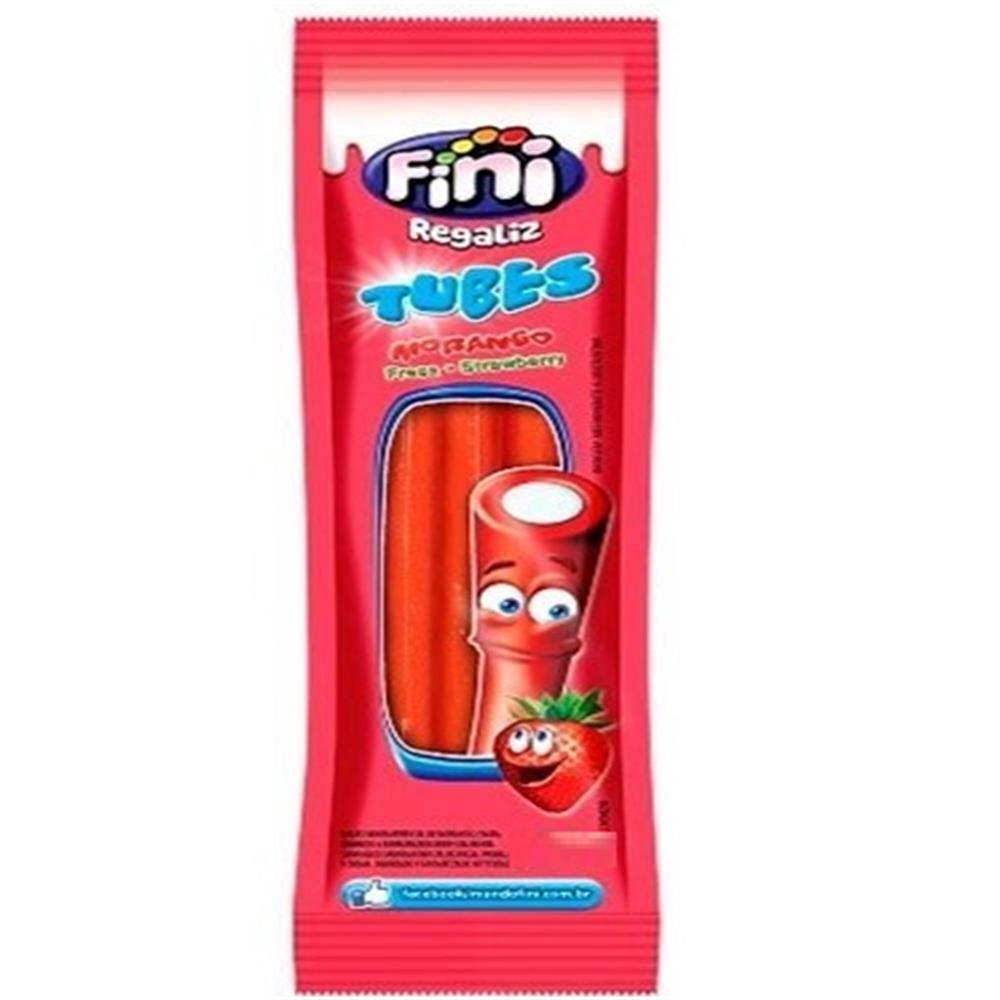 Bala Fini Tubes Morango e Nata 15g