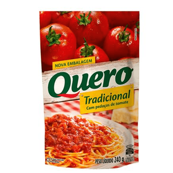 Molho de Tomate Tradicional Quero 240g