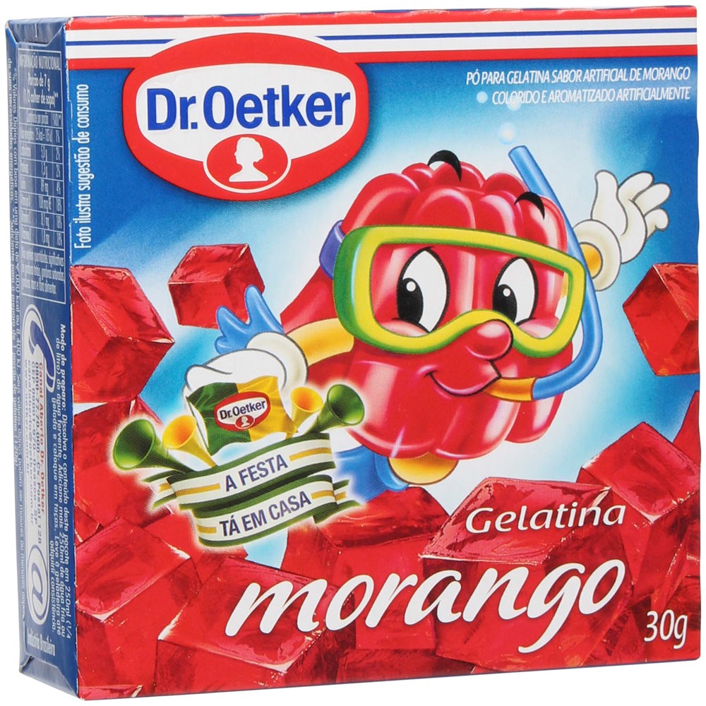 Gelatina em Pó Morango Dr Oetker 20g