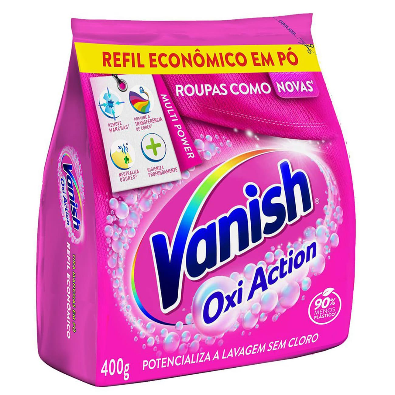 Tira Manchas em Pó Oxi Action Para Roupas Coloridas Refil Econômico Vanish 400g
