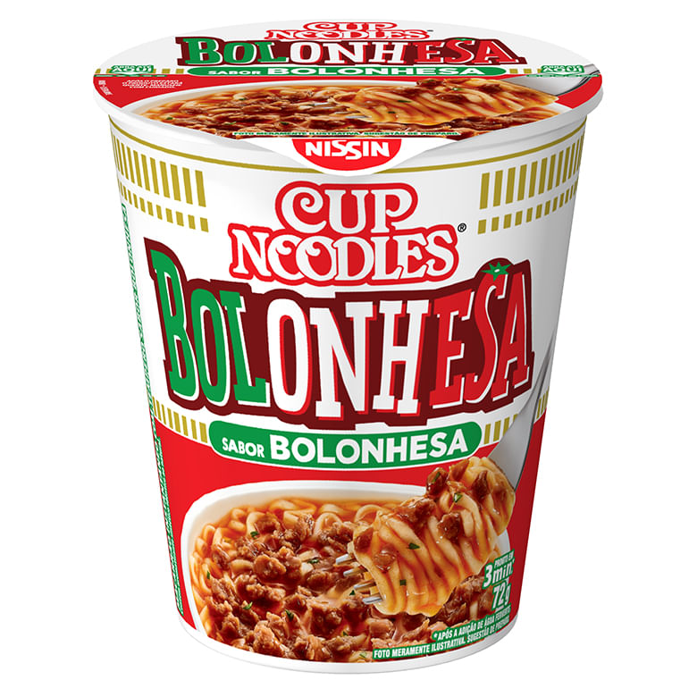 Cup Neodles Sabor Bolonhesa Nissin 72g