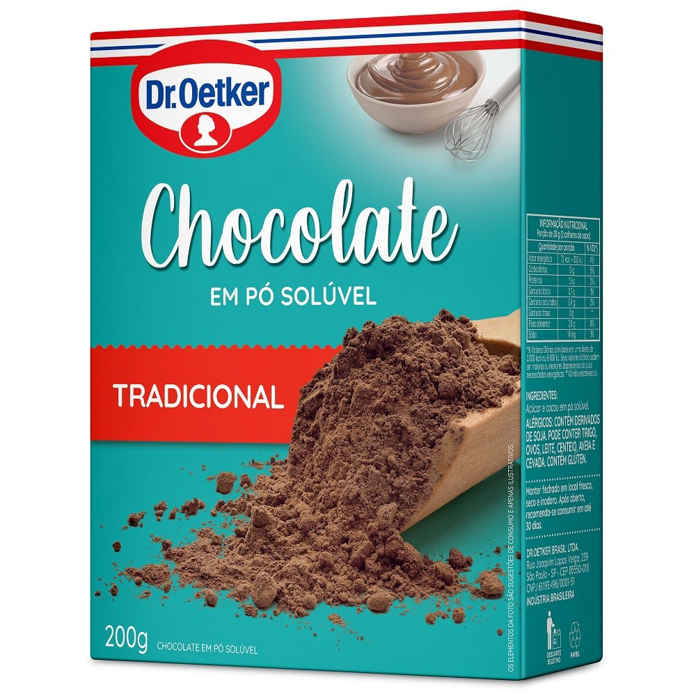Chocolate em Pó Solúvel Dr Oetker 200g