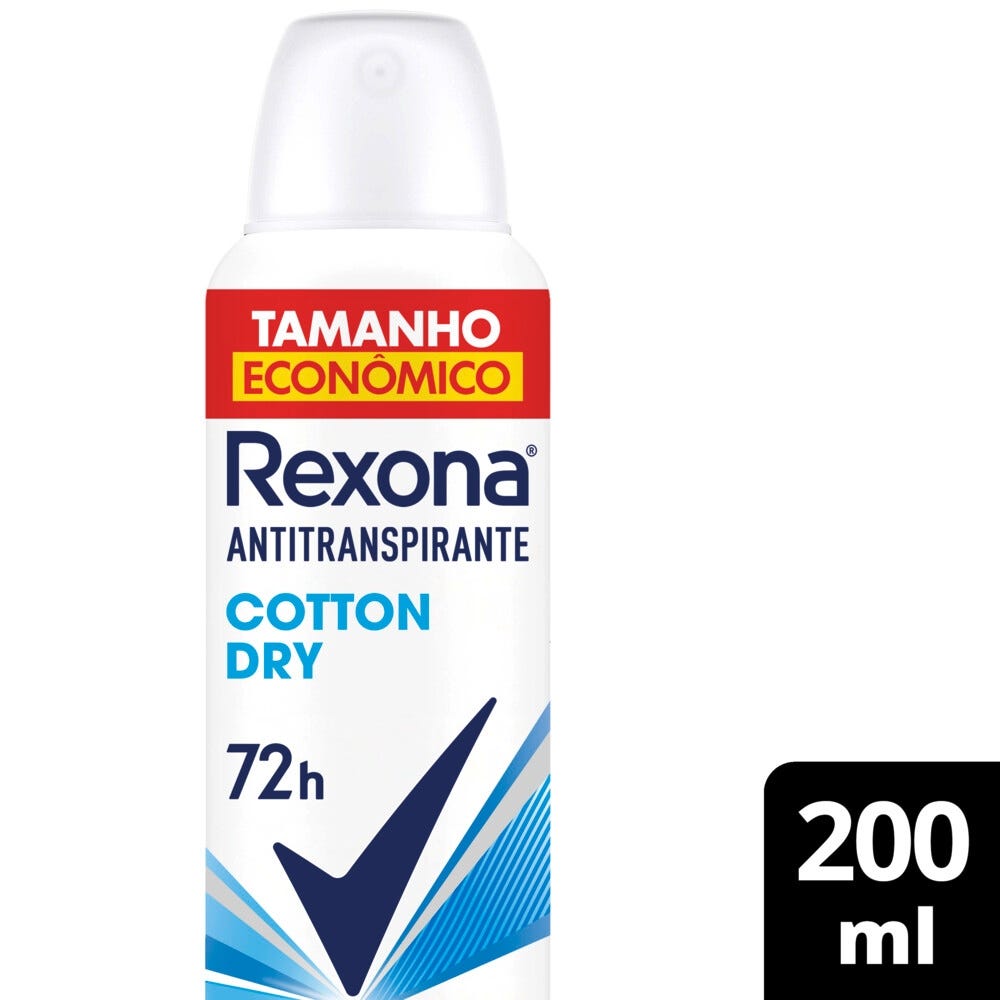 Desodorante Antitranspirante Aerosol Cotton Dry Rexona 200ml