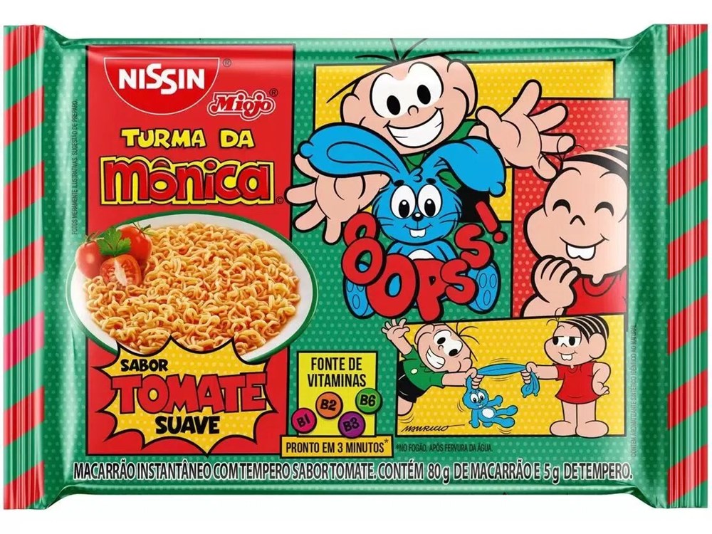Macarrão Instantâneo Turma da Mônica Sabor Tomate Suave 85g