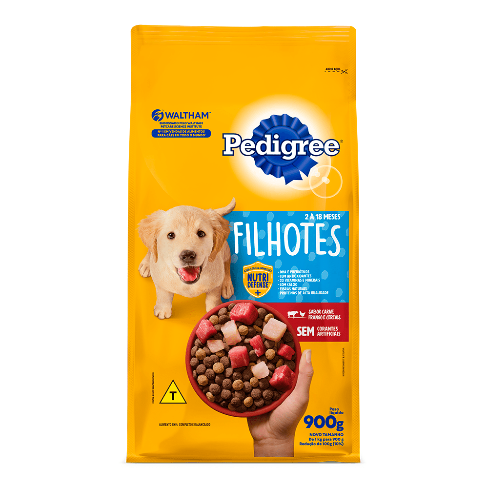 Ração Para Cães Filhote Sabor Carne Pedigree 900g