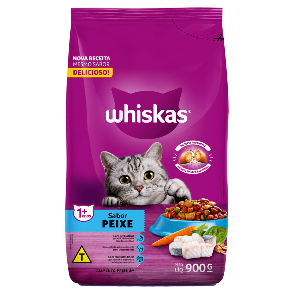 Ração Para Gatos Castrados Sabor Peixe Whiskas 900g