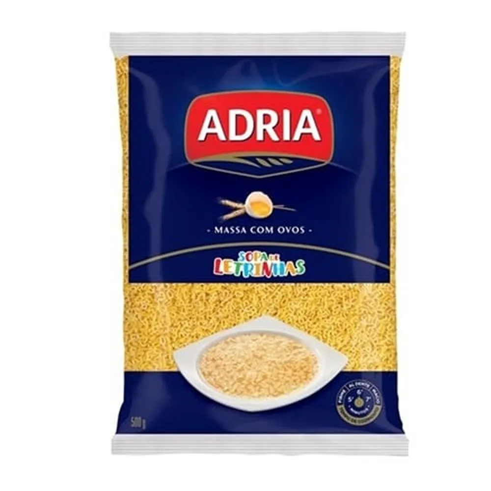 Macarrão Sopa de Letrinhas com Ovos Adria 500g