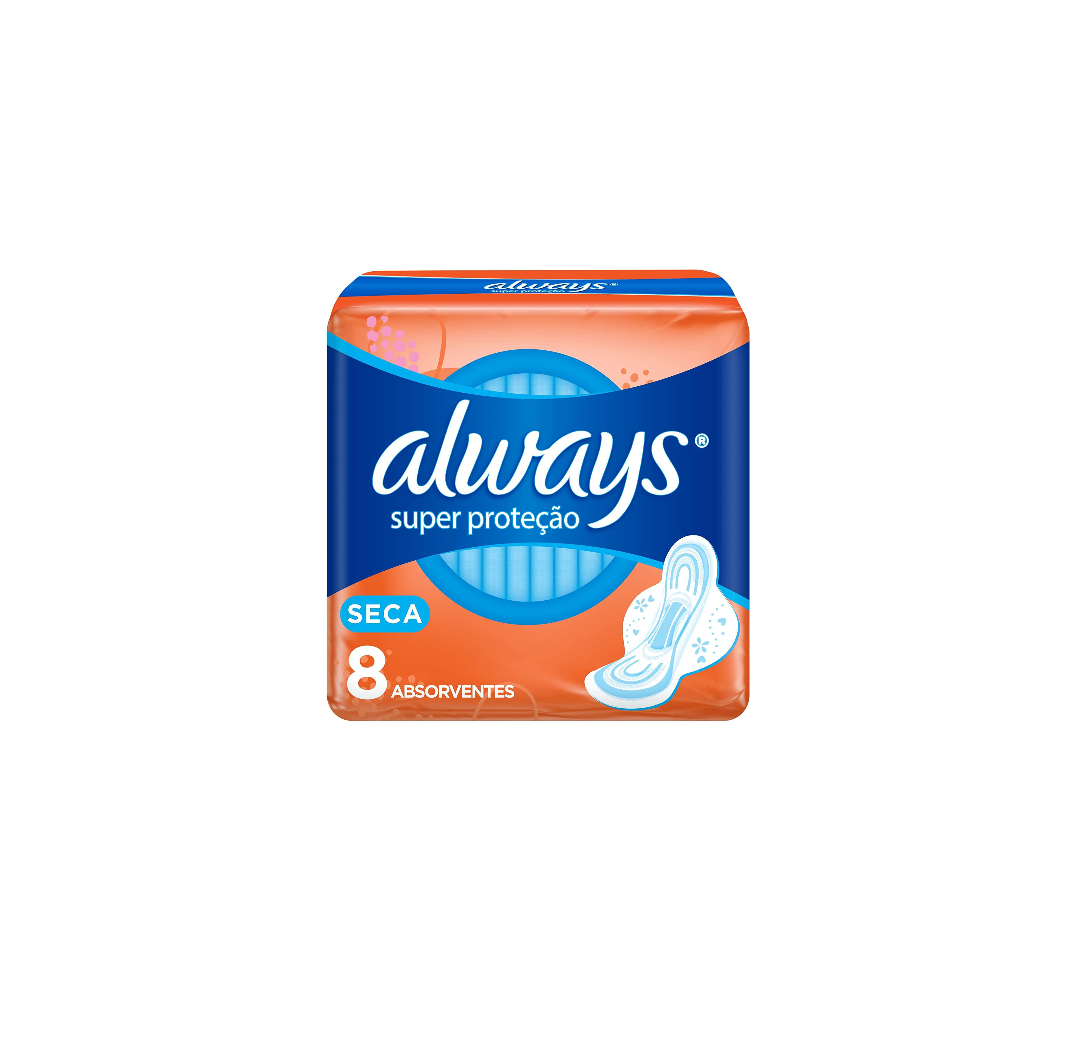 Absorvente Super Proteção Cobertura Seca com Abas Always